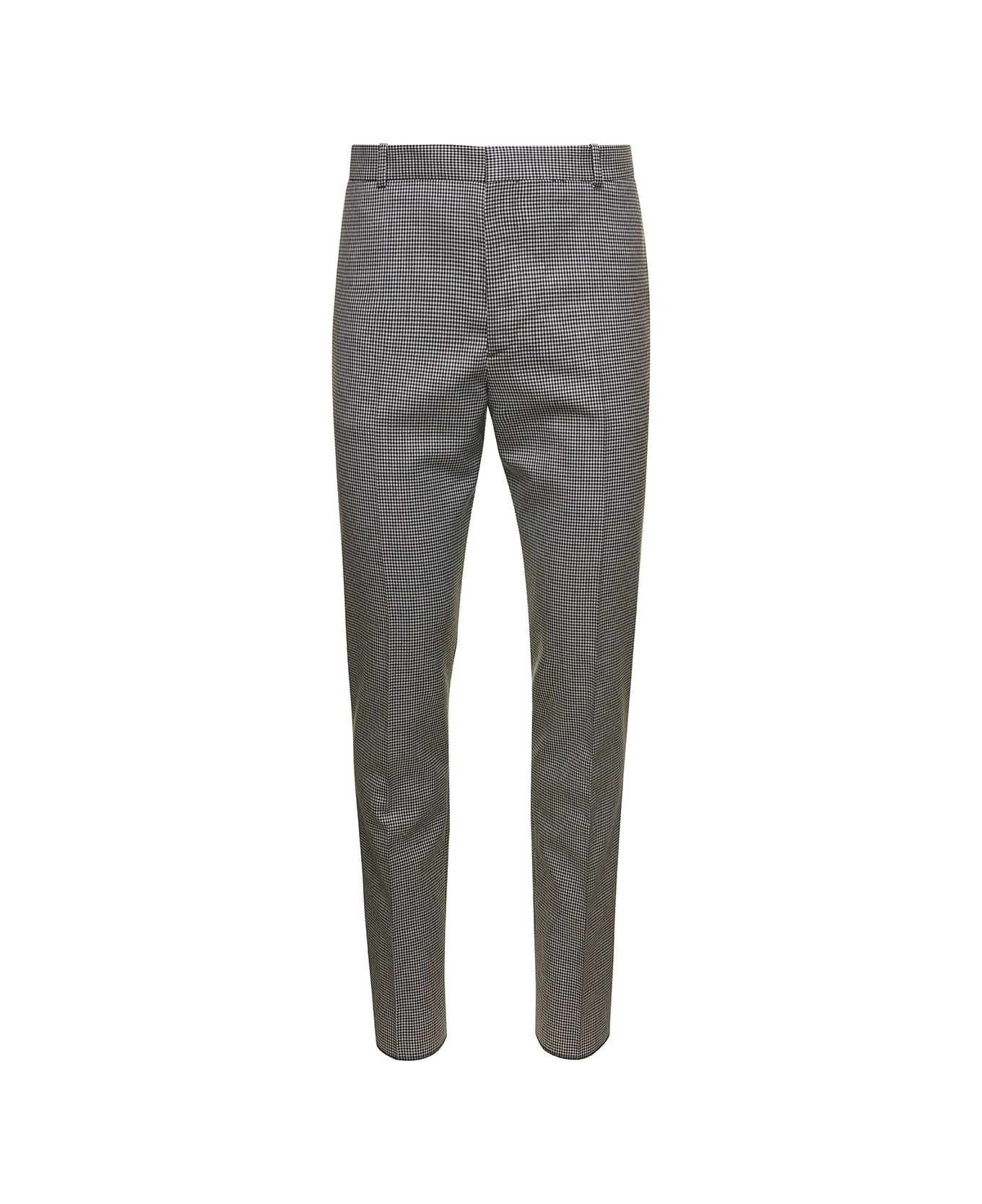 Grey Cigarette Pants With Houndstooth Pattern In Wool Man Alexander McQueen Grey Cigarette Pants With Houndstooth Pattern In Wool Man -Italist Clothing Sale 01cfa83f33e663316a02118f86556515