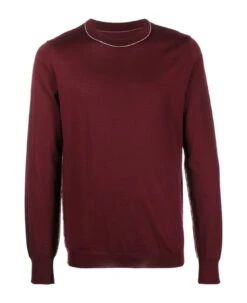 Maison Margiela Wine Red Wool Blend Jumper
