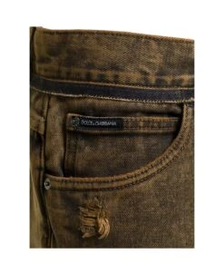 Dolce & Gabbana Brown Straight Jeans With Rips In Cotton Denim Man -Italist Clothing Sale 1265dcbb1dd222e2ac5eaac91b19768c
