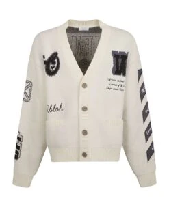 Off-White Moon Varsity Knitted Cardigan