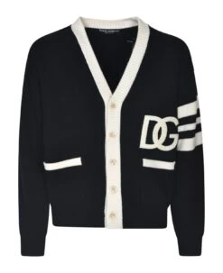 Dolce & Gabbana Logo Intarsia V-neck Cardigan