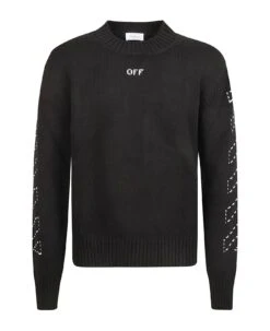 Off-White Stitch Arr Diagonal Knit Sweater