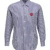 Comme Des Garçons Play Logo Patch Striped Shirt -Italist Clothing Sale 21e50ea2289a9fd541c661e59c9c8c12