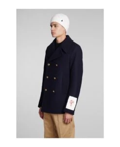 Golden Goose Coat In Blue Wool -Italist Clothing Sale 251f290fecca4d1b61e27b13b9673920