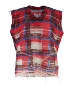 Maison Margiela Mohair Blend Knitted Front Vest