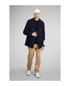 Golden Goose Coat In Blue Wool -Italist Clothing Sale 2779d3c777f7ed9021a5945d806ca195