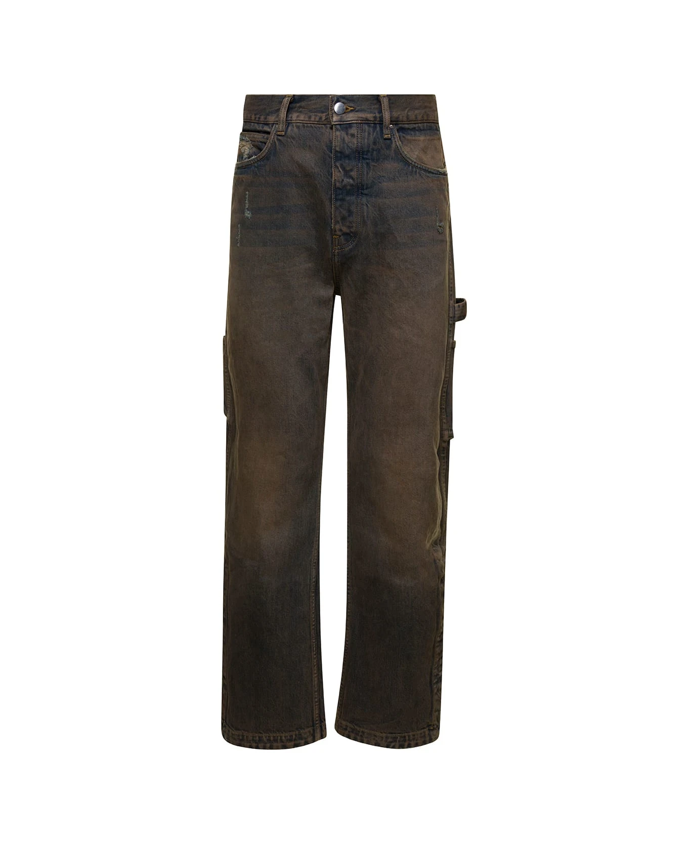 Brown Five-pocket Jeans With Faded Effect And Rips Details In Cotton Denim Man Amiri Brown Five-pocket Jeans With Faded Effect And Rips Details In Cotton Denim Man -Italist Clothing Sale 2865f1db4d904b0b70329abf6f54a27f