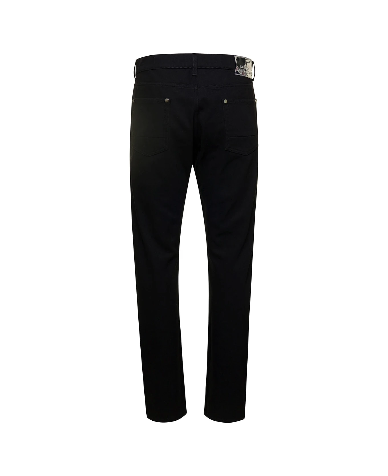 Black Slim Five-pocket Jeans With Metallic Logo Patch In Cotton Denim Man Alexander McQueen Black Slim Five-pocket Jeans With Metallic Logo Patch In Cotton Denim Man -Italist Clothing Sale 298f40909adf62b851b6d9a6226b42ed