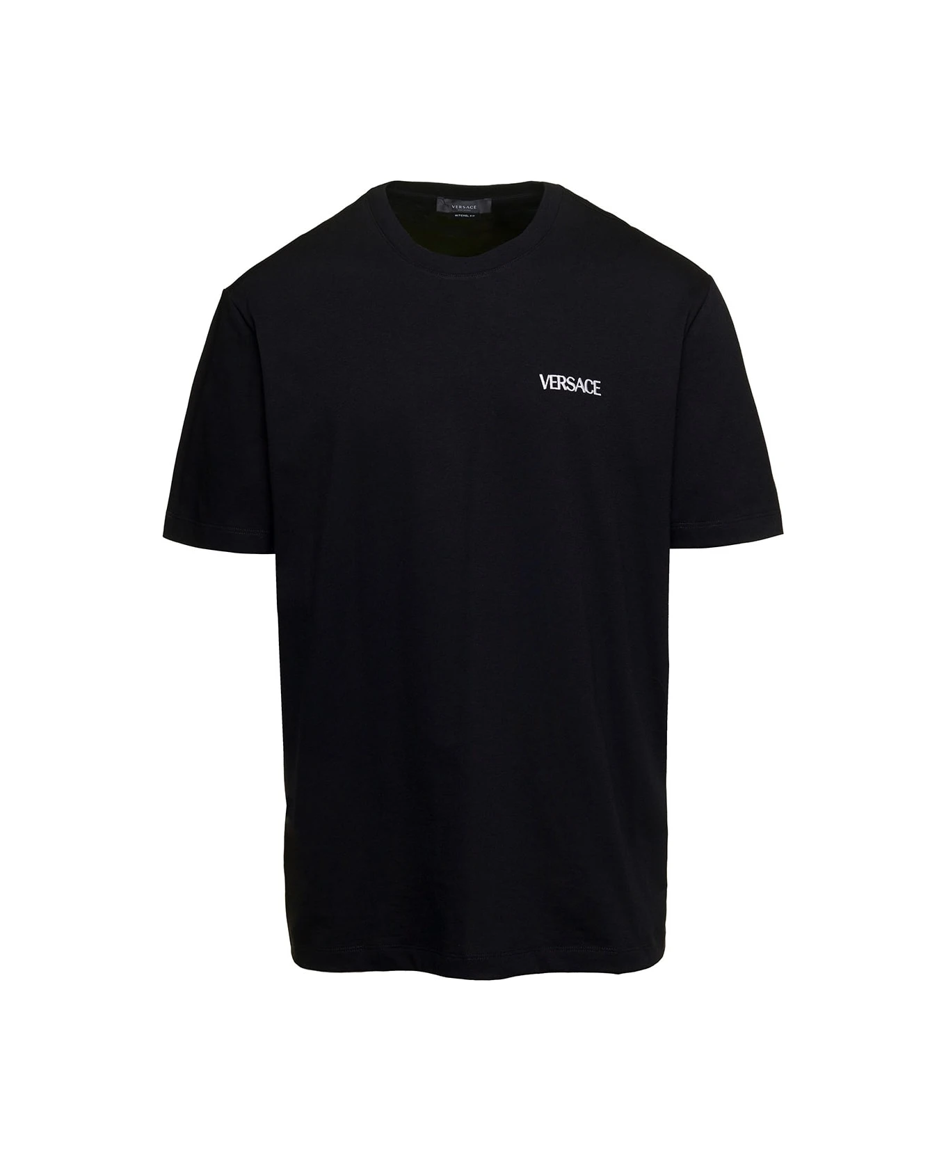 'medusa Flame' Black Crewneck T-shirt With Logo Print In Cotton Man Versace 'medusa Flame' Black Crewneck T-shirt With Logo Print In Cotton Man -Italist Clothing Sale 3886418312dd9cb905d4d42c974706fc