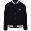Golden Goose Bomber Jacket In Blue Virgin Wool