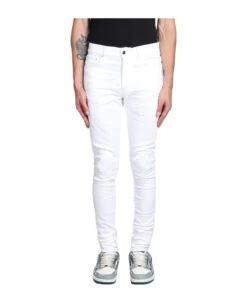 Amiri Jeans In White Cotton