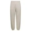 Stone Island White Jogger Pants With Contrasting Logo Embroidery In Cotton Woman