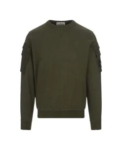 Stone Island Military Green Sweatshirt With Pockets