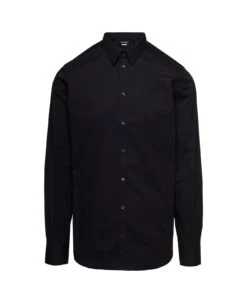 'gold' Black Long Sleeves Shirt In Cotton Popline Man Dolce & Gabbana
