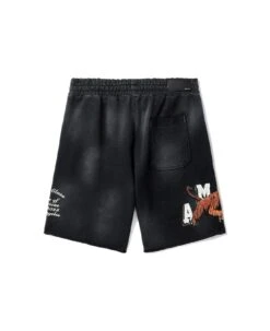 Amiri Black Vintage Tiger Shorts