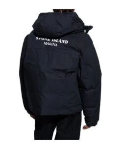 Stone Island Logo Printed Zip-up Padded Jacket -Italist Clothing Sale 56591878a3f42ef2dbb0203e2dfaeec6