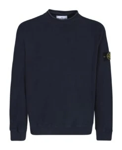Stone Island Logo Blue Sweatshirt