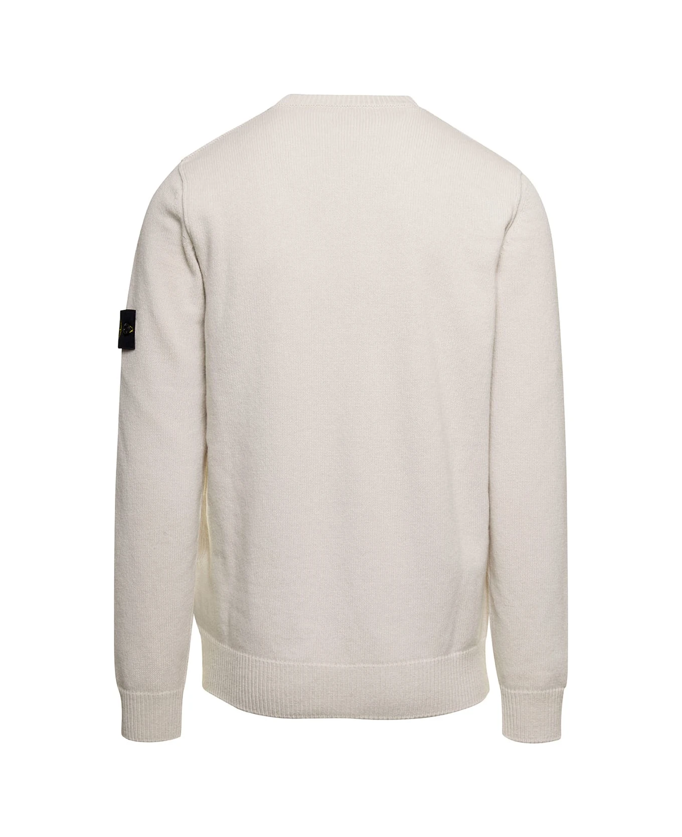 White Sweater With Long Sleeves And Side Logo Patch In Wool Blend Man Stone Island White Sweater With Long Sleeves And Side Logo Patch In Wool Blend Man -Italist Clothing Sale 586a983109e6531ed08483be599fe550