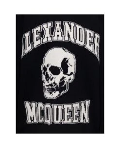 Alexander McQueen Black And White Crewneck Sweater With Skull Motif In Wool And Cashmere Man 4 Alexander McQueen Black And White Crewneck Sweater With Skull Motif In Wool And Cashmere Man -Italist Clothing Sale 5dd2bdcd0f9e2946004810e3424e6d0a