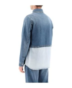 Valentino Garavani 'black Untitled' Denim Shirt With Studs -Italist Clothing Sale 6c1fe34da61ff41ae13f3deaf1b5dc9b