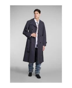 Maison Margiela Coat In Blue Cotton -Italist Clothing Sale 761f010e69f762965b8565ce9e41db17
