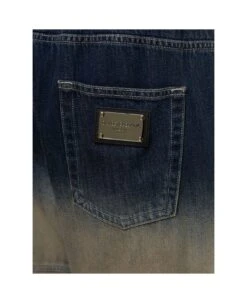 Dolce & Gabbana Blue And Beige Cargo Trousers With Logo Plaque And Gradient Effect In Cotton Denim Man -Italist Clothing Sale 785c10dce2a1c46489efbdc5ab6961c3