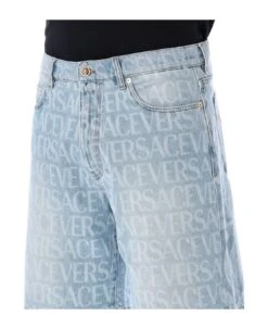 Versace Allover Denim Shorts -Italist Clothing Sale 7956fa546cdcd6d2568cae17e458d9ef