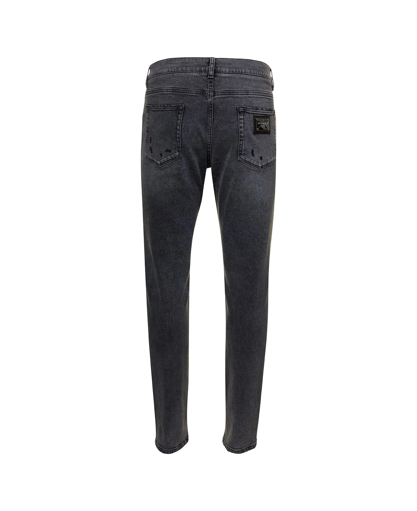 Grey Five-pockets Slim Jeans With Logo Plaque In Stretch Cotton Denim Man Dolce & Gabbana Grey Five-pockets Slim Jeans With Logo Plaque In Stretch Cotton Denim Man -Italist Clothing Sale 7cf465f56428db9292c21e39b3edf65f
