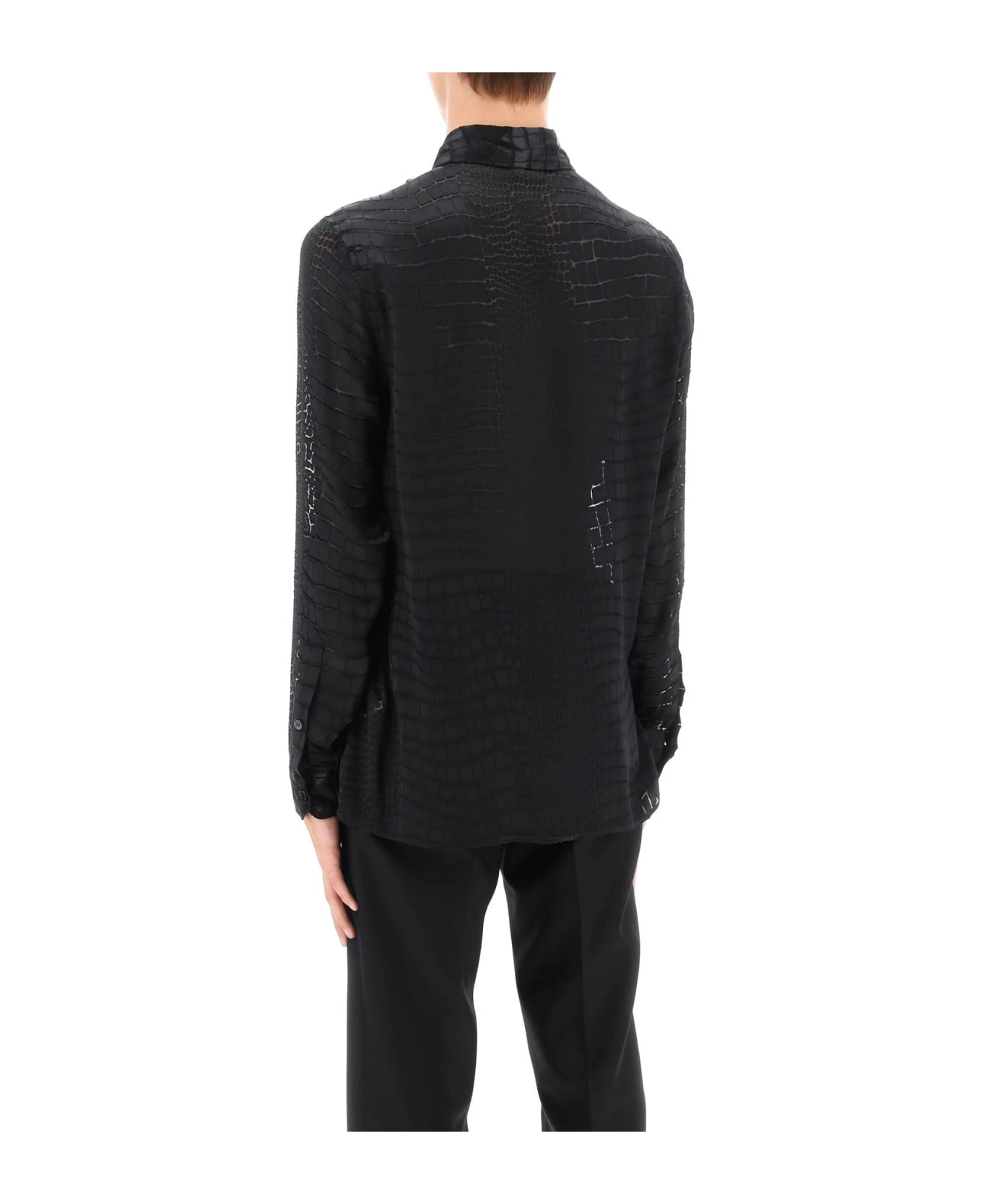 Crocodile Effect Dévoré Shirt Versace Crocodile Effect Dévoré Shirt -Italist Clothing Sale 80f90e93fe2c5457c714be632281a569 2