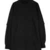 Hustler T Black Cotton Layered Sweatshirt - Hustler T