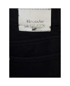 Alexander McQueen Black Slim Five-pocket Jeans With Metallic Logo Patch In Cotton Denim Man 4 Alexander McQueen Black Slim Five-pocket Jeans With Metallic Logo Patch In Cotton Denim Man -Italist Clothing Sale 8aacf9ce488918f2b522e9edee90f0b1