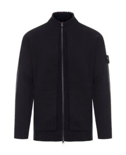 Stone Island Logo Patch Zip-up Knitted Cardigan