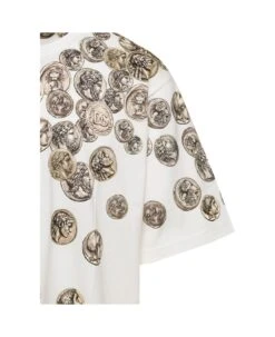 Dolce & Gabbana White Oversized T-shirt With All-over 'monete' Print In Cotton Man -Italist Clothing Sale 91b5153d1a9ebab9985ec4105746a686