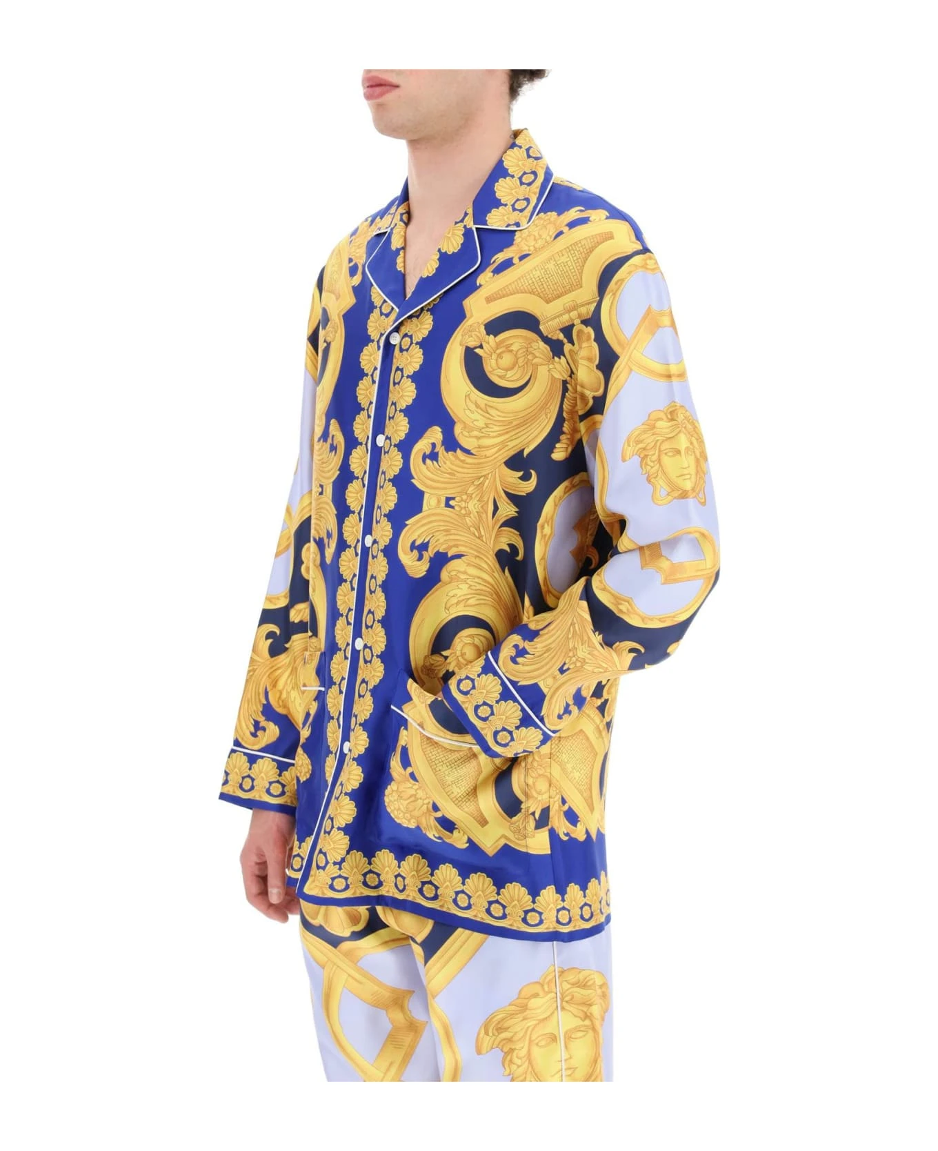 'barocco 660' Silk Pajama Shirt Versace 'barocco 660' Silk Pajama Shirt -Italist Clothing Sale 93d8de81bae860599a690cf1ce952e0a