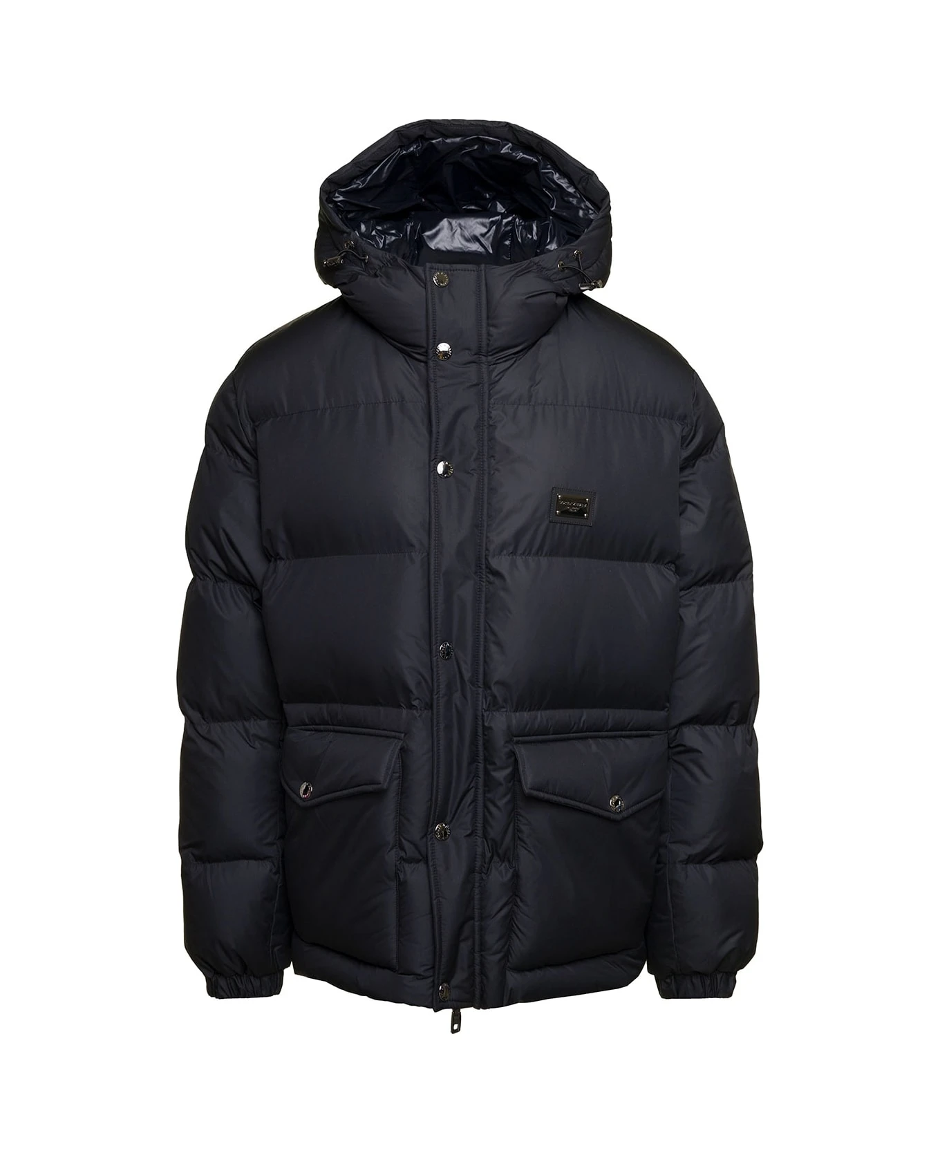 Black Down Jacket With Patch Pockets At The Front In Polyester Man Dolce & Gabbana Black Down Jacket With Patch Pockets At The Front In Polyester Man -Italist Clothing Sale 95c5a0e06d838e21091ee0c5a6f7b19b