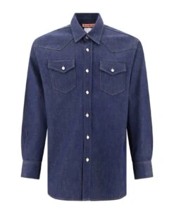 Acne Studios Denim Collared Button-up Shirt