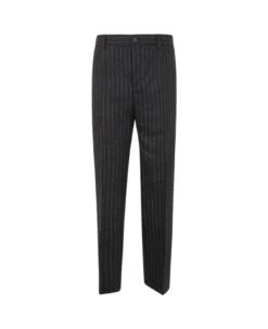 Golden Goose Journey M`s Pant Relax Straight Virgin Wool Flanel Pinstripes