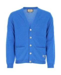 Gucci Blue Cashmere Cardigan