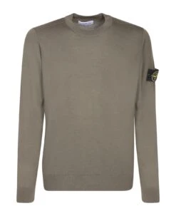 Stone Island Military Green Wool Jumper