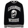 Alexander McQueen Black And White Crewneck Sweater With Skull Motif In Wool And Cashmere Man 1 Alexander McQueen Black And White Crewneck Sweater With Skull Motif In Wool And Cashmere Man -Italist Clothing Sale a2fc97fb2f2630cde96cb75845b3813c