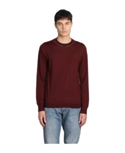 Maison Margiela Knitwear In Bordeaux Wool
