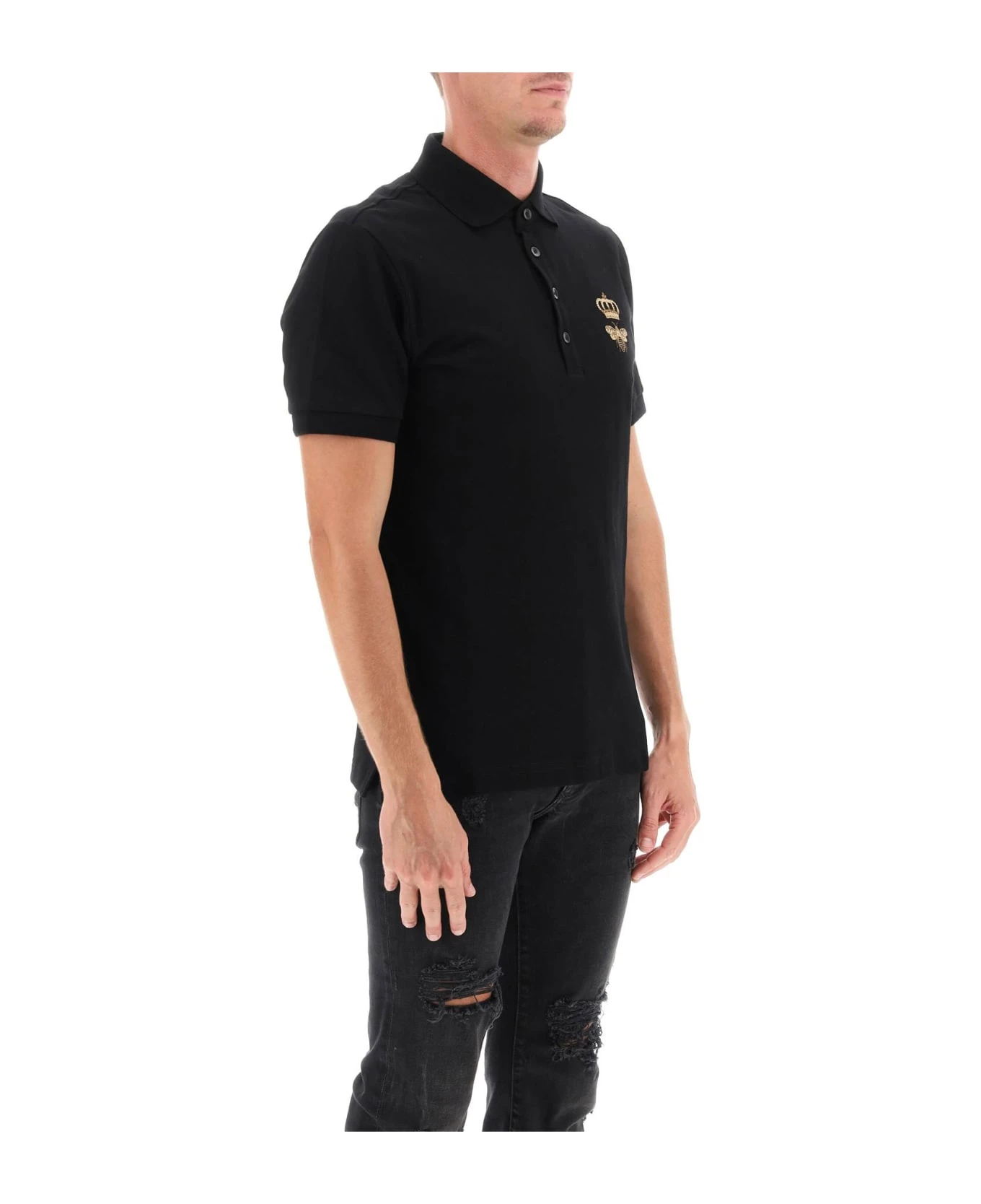 Piqué Polo Shirt With Lurex Embroidery Dolce & Gabbana Piqué Polo Shirt With Lurex Embroidery -Italist Clothing Sale a5555c820e947dc312f056d498f28b59