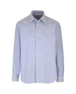 Acne Studios Logo Embroidered Collared Button-up Shirt