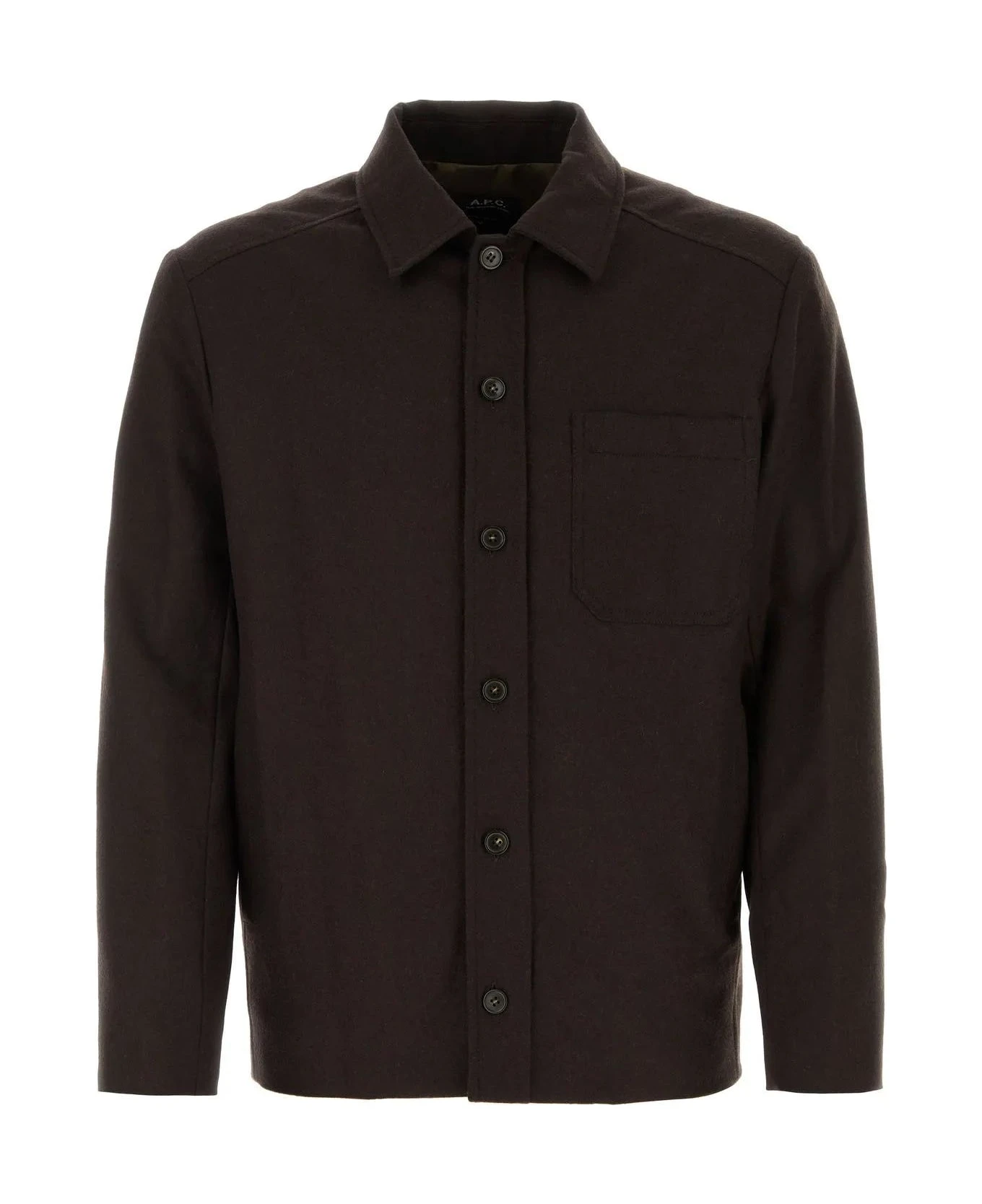 Dark Brown Wool Blend Shirt A.P.C. Dark Brown Wool Blend Shirt -Italist Clothing Sale af2459899287db3e529a78c9fe07fd17