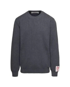 Golden Goose Golden M's Regular Knit Crew Neck Cotton With Logo