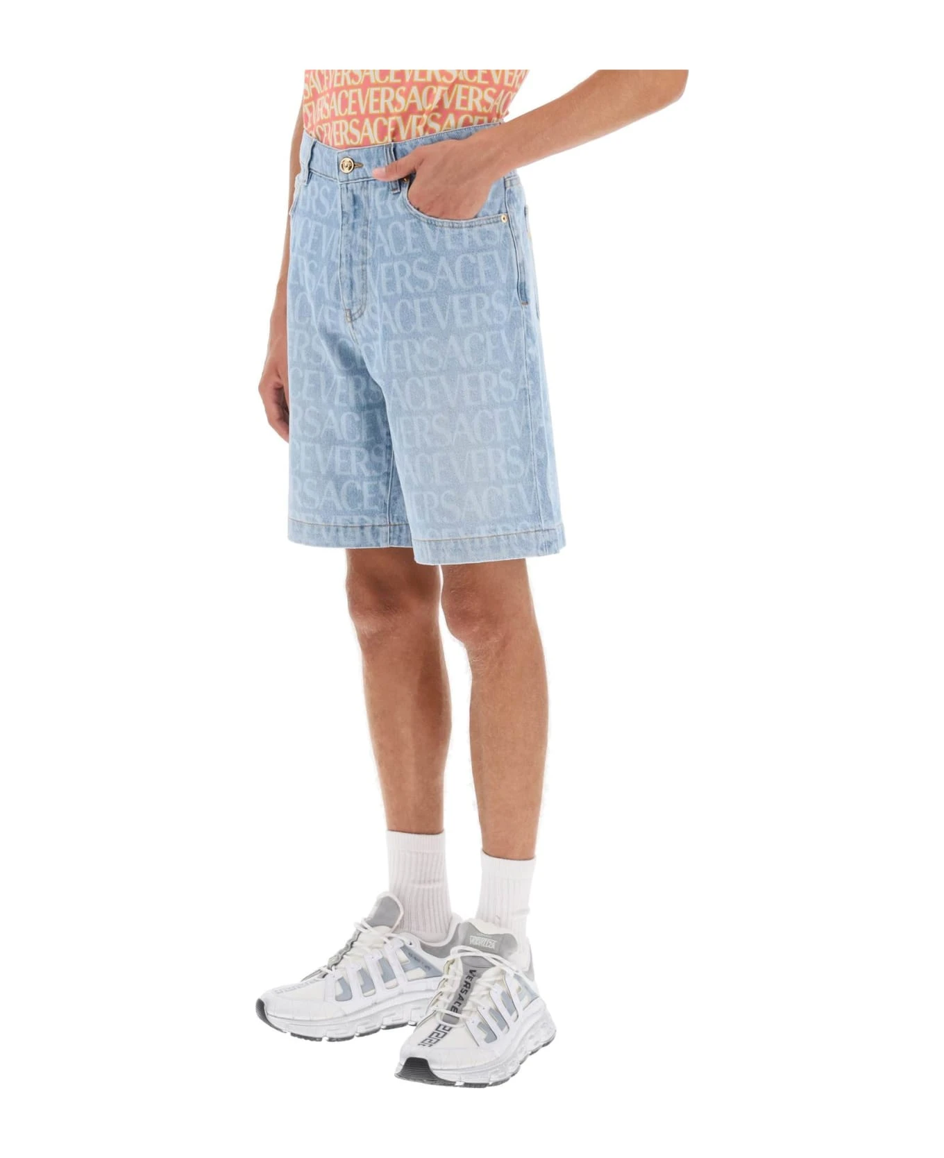 Allover Versace Denim Shorts Allover Versace Denim Shorts -Italist Clothing Sale afa0add28c5fbde18291a34843c49212