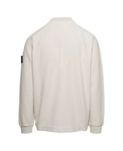 Stone Island White Sweatshirt With Ribbed Crewneck With Logo Patch In Cotton Blend Man -Italist Clothing Sale b38d118c4b8d1fbc30d472e0fae7d7df