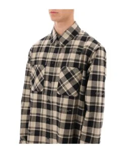 Off-White Flannel Shirt With Logoed Check Motif -Italist Clothing Sale b3d0770d27e9597ff0eb0abcba7469f4