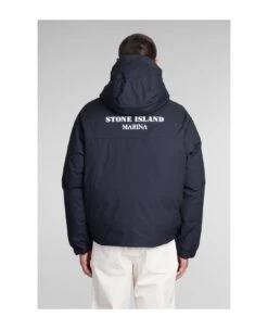 Stone Island Puffer In Blue Cotton -Italist Clothing Sale b9e44fdde802af1761156b576f362083