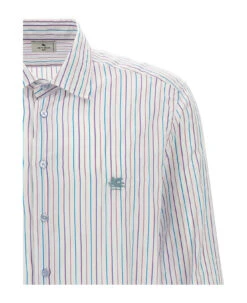 Etro Logo Embroidery Striped Shirt -Italist Clothing Sale be19f72181856e94a4d5f67d6820d1b1